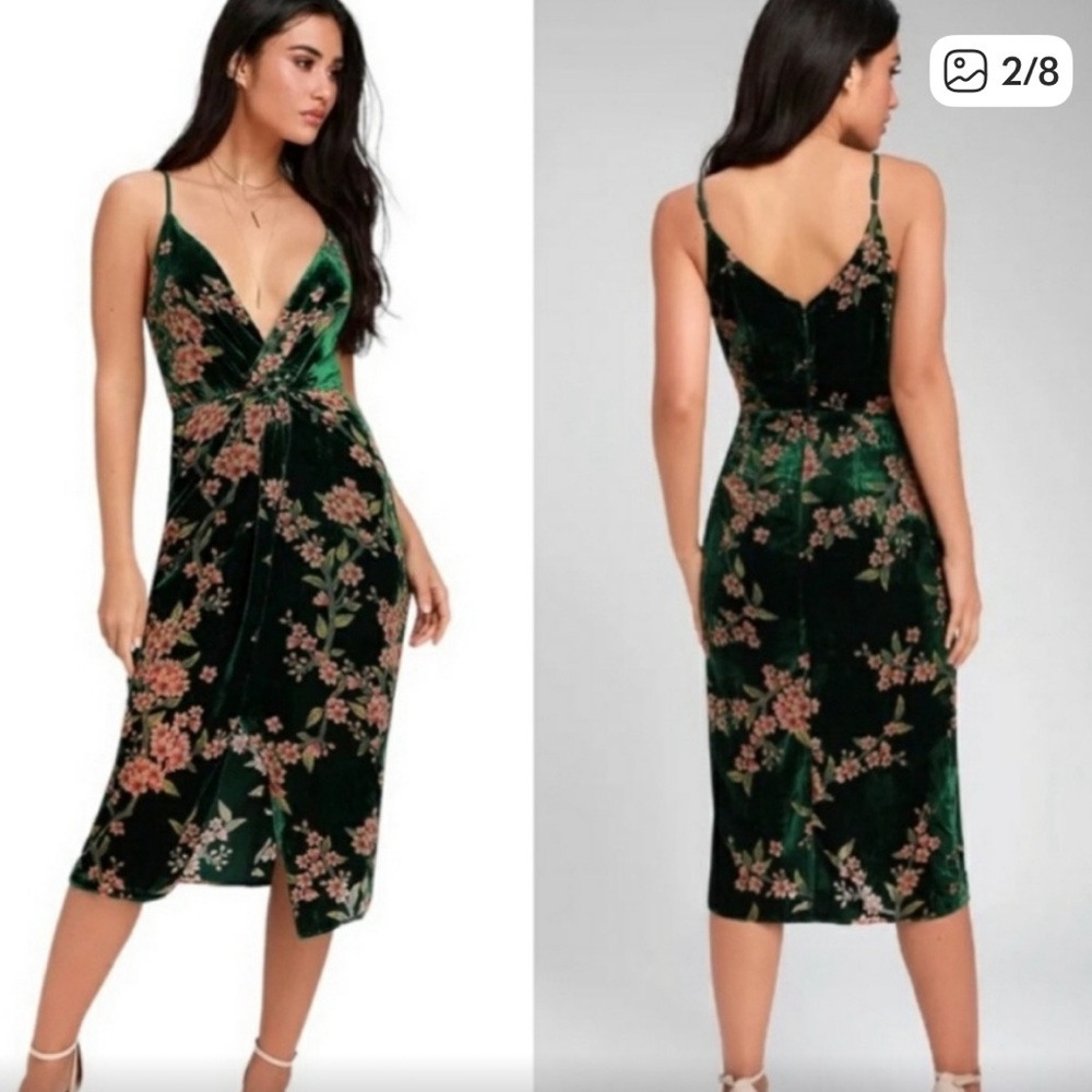 J.O.A. Green and Pink Floral Dress - Picture 3 of 5